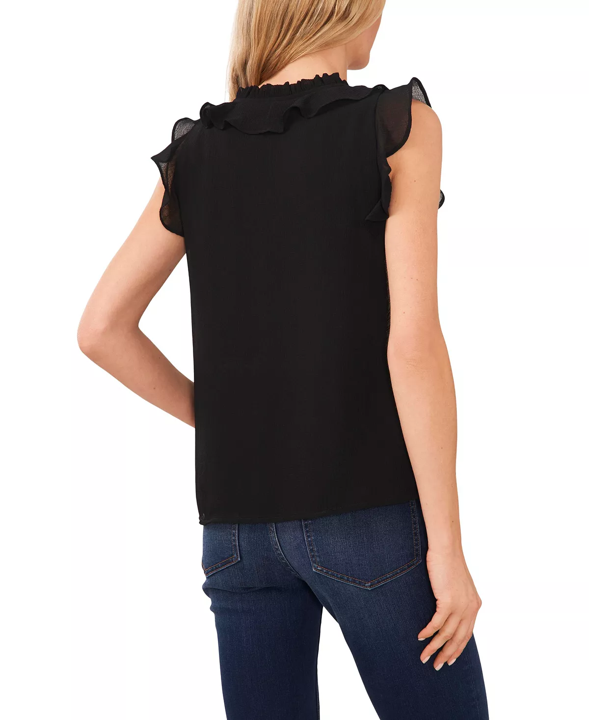 CeCe Women's Ruffled Tie Neck Top 2 CeCe Women's Ruffled Tie Neck Top - Image 2