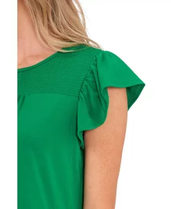 CeCe Women's Smocked-Yoke Knit Top -Anne Klein Sales Store 22296522 fpx