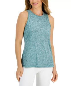 ID Ideology Women's Essentials Heathered Keyhole-Back Tank Top, Created For Macy's -Anne Klein Sales Store 22298306 fpx