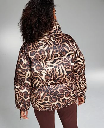 INC International Concepts Ade Samuel For INC Women's Animal-Print Tie-Cuff Puffer Jacket, Created For Macy's 2 INC International Concepts Ade Samuel For INC Women's Animal-Print Tie-Cuff Puffer Jacket, Created For Macy's - Image 2