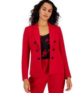 Bar III Women's Textured Crepe Faux Double-Breasted Jacket, Created For Macy's -Anne Klein Sales Store 22299069 fpx