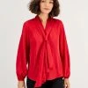 Bar III Women's Bow-Tie Long-Sleeve Blouse, Created For Macy's