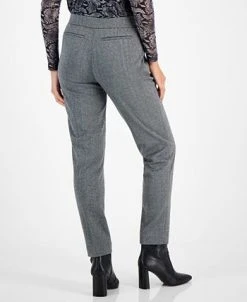 Bar III Women's Shimmer Herringbone Straight-Leg Ankle Pants, Created For Macy's -Anne Klein Sales Store 22299162 fpx