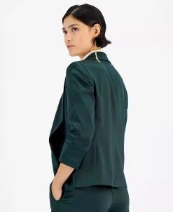 Bar III Women's Washed Satin Pleated-Sleeve Jacket, Created For Macy's 4 Bar III Women's Washed Satin Pleated-Sleeve Jacket, Created For Macy's -Anne Klein Sales Store 22299192 fpx