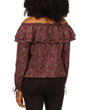 Michael Kors Women's Pop Paisley Off-The-Shoulder Top, Regular & Petite 2 Michael Kors Women's Pop Paisley Off-The-Shoulder Top, Regular & Petite - Image 2