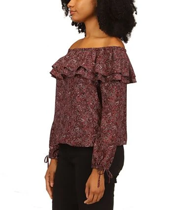Michael Kors Women's Pop Paisley Off-The-Shoulder Top, Regular & Petite 3 Michael Kors Women's Pop Paisley Off-The-Shoulder Top, Regular & Petite - Image 3