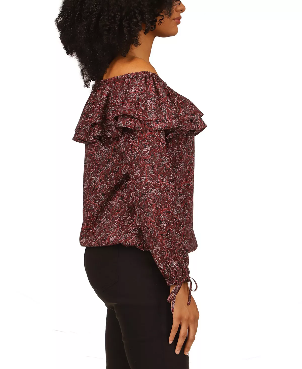 Michael Kors Women's Pop Paisley Off-The-Shoulder Top, Regular & Petite 4 Michael Kors Women's Pop Paisley Off-The-Shoulder Top, Regular & Petite - Image 4