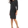 Kasper Women's Anise Metallic Faux-Wrap Dress