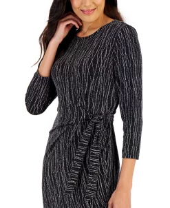 Kasper Women's Anise Metallic Faux-Wrap Dress -Anne Klein Sales Store 22302817 fpx