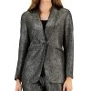 Kasper Women's Metallic Shimmer Jacquard Shawl-Collar Jacket
