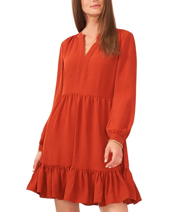 Vince Camuto Women's Ruched Flounce Dress 1 Vince Camuto Women's Ruched Flounce Dress