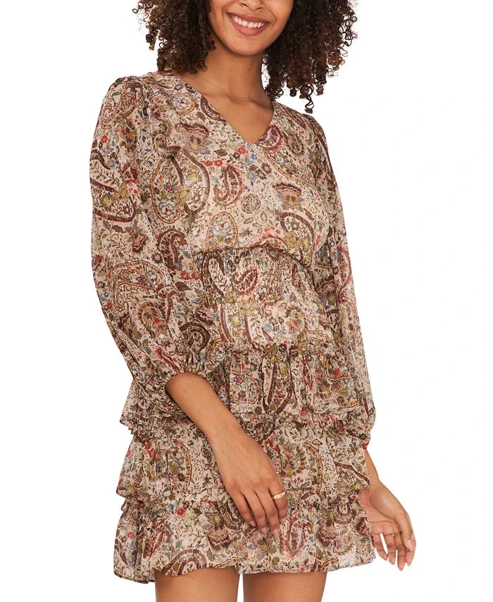 Vince Camuto Women's Smocked-Waist Tiered Dress 1 Vince Camuto Women's Smocked-Waist Tiered Dress