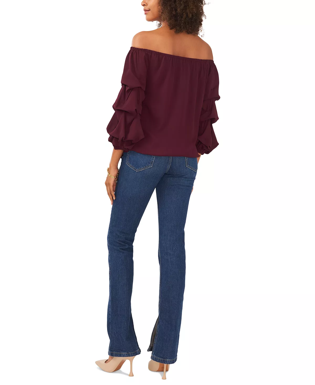 Vince Camuto Women's Off-The-Shoulder Tiered-Sleeve Blouse 5 Vince Camuto Women's Off-The-Shoulder Tiered-Sleeve Blouse - Image 5