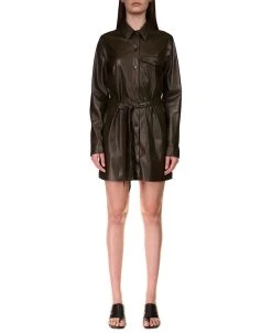 Sanctuary Women's Faux-Leather Shirtdress