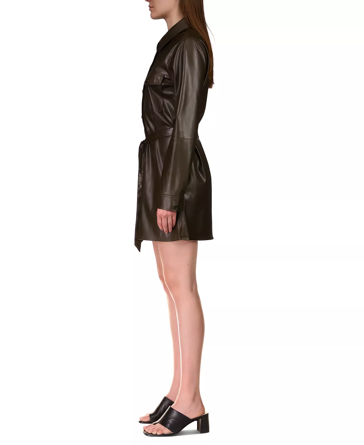 Sanctuary Women's Faux-Leather Shirtdress 3 Sanctuary Women's Faux-Leather Shirtdress - Image 3