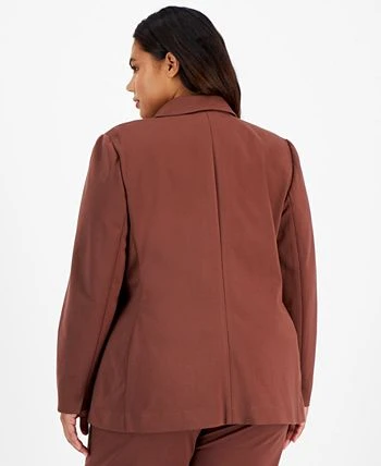 Bar III Plus Size Notched-Collar One-Button Jacket, Created For Macy's 2 Bar III Plus Size Notched-Collar One-Button Jacket, Created For Macy's - Image 2