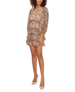 Vince Camuto Women's Smocked-Waist Tiered Dress 7 Vince Camuto Women's Smocked-Waist Tiered Dress -Anne Klein Sales Store 22324097 fpx