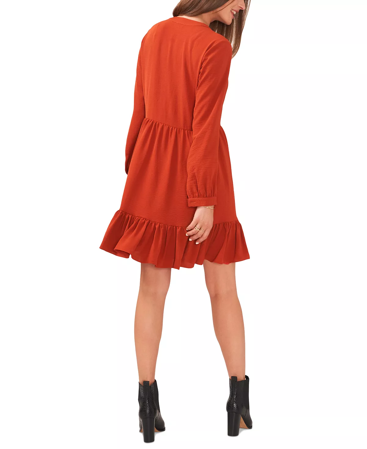 Vince Camuto Women's Ruched Flounce Dress 4 Vince Camuto Women's Ruched Flounce Dress - Image 4