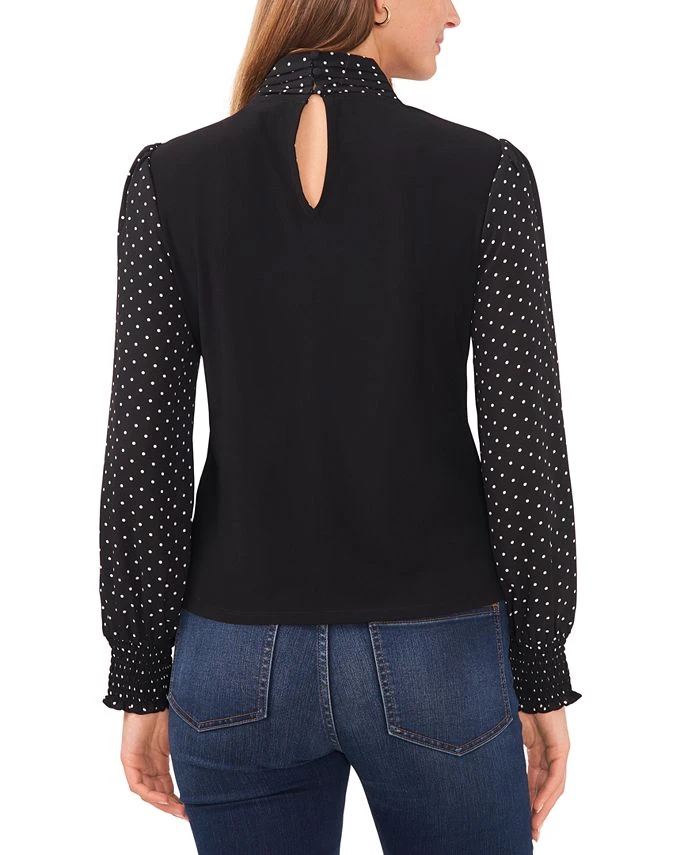 CeCe Women's Mixed-Media Bow Top 4 CeCe Women's Mixed-Media Bow Top - Image 4