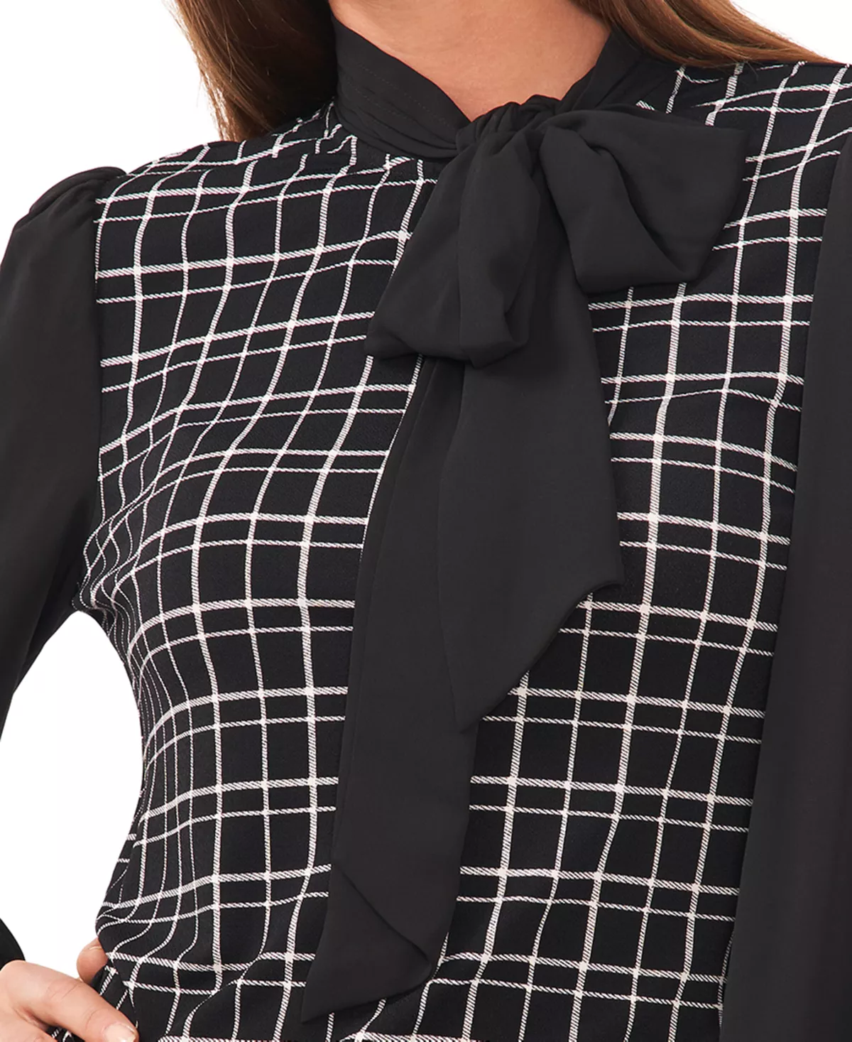 CeCe Women's Mixed-Media Bow Top 3 CeCe Women's Mixed-Media Bow Top - Image 3