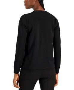 Anne Klein Women's Long-Sleeve Faux-Leather Top -Anne Klein Sales Store 22327519 fpx