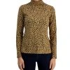 Style & Co Women's Leopard Turtleneck Sweater, Created For Macy's