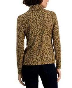 Style & Co Women's Leopard Turtleneck Sweater, Created For Macy's -Anne Klein Sales Store 22331695 fpx