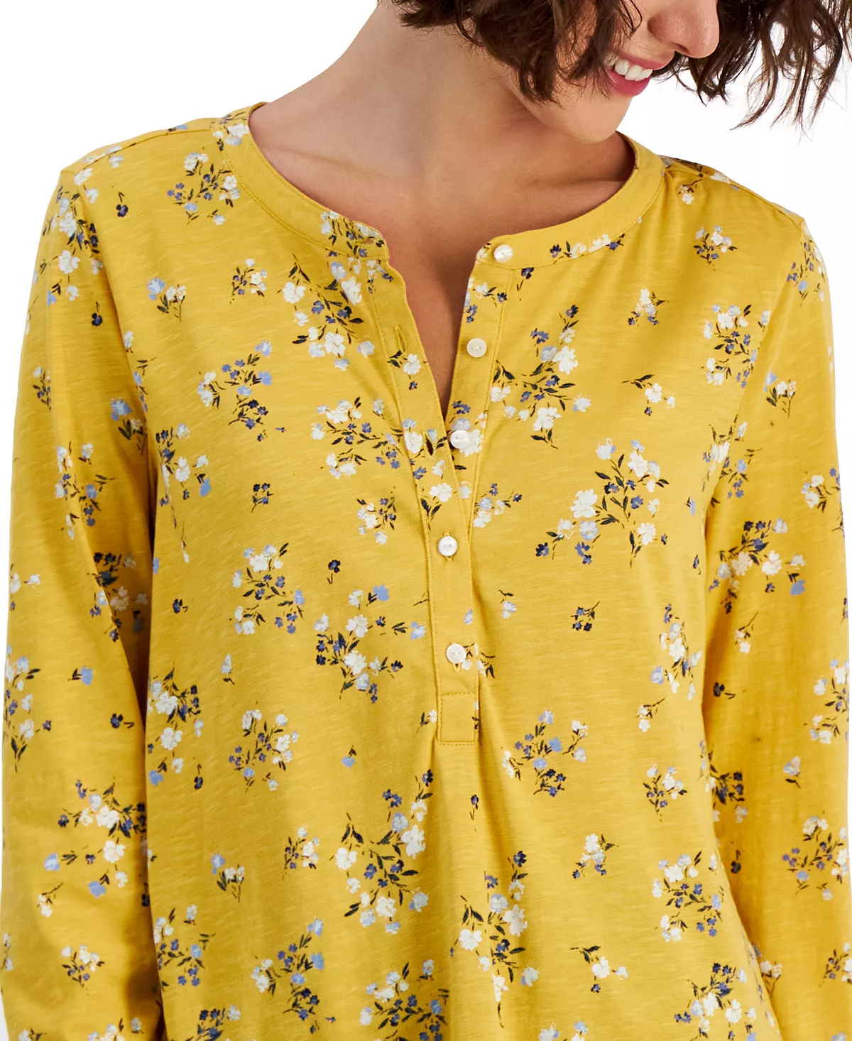 Style & Co Women's Buttoned Long Sleeve Top, Created For Macy's 3 Style & Co Women's Buttoned Long Sleeve Top, Created For Macy's - Image 3