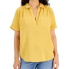 Style & Co Women's Cotton Crinkle Gauze Top, Created For Macy's