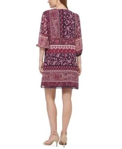 Vince Camuto Women's Balloon-Sleeve Tie-Neck Dress -Anne Klein Sales Store 22332503 fpx