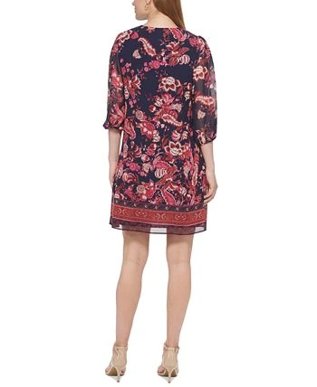 Vince Camuto Women's Printed Balloon-Sleeve Chiffon Dress 2 Vince Camuto Women's Printed Balloon-Sleeve Chiffon Dress - Image 2