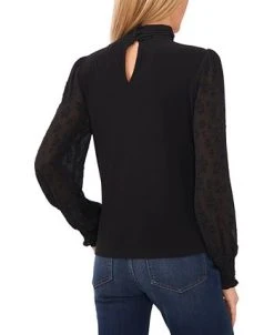 CeCe Women's Floral-Jacquard Long-Sleeve Knit Top 5 CeCe Women's Floral-Jacquard Long-Sleeve Knit Top -Anne Klein Sales Store 22336588 fpx