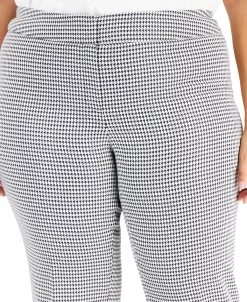 Kasper Plus Size Houndstooth Mid-Rise Slim-Leg Pants 8 Kasper Plus Size Houndstooth Mid-Rise Slim-Leg Pants -Anne Klein Sales Store 22336627 fpx