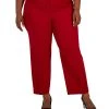 Kasper Plus Size Mid-Rise Straight-Ankle Faux-Pocket Pants
