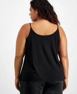 Bar III Plus Size Embellished Drape-Neck Camisole Top, Created For Macy's -Anne Klein Sales Store 22337662 fpx