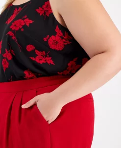 Bar III Plus Size Textured Crepe Wide-Leg Pants, Created For Macy's 8 Bar III Plus Size Textured Crepe Wide-Leg Pants, Created For Macy's -Anne Klein Sales Store 22337666 fpx