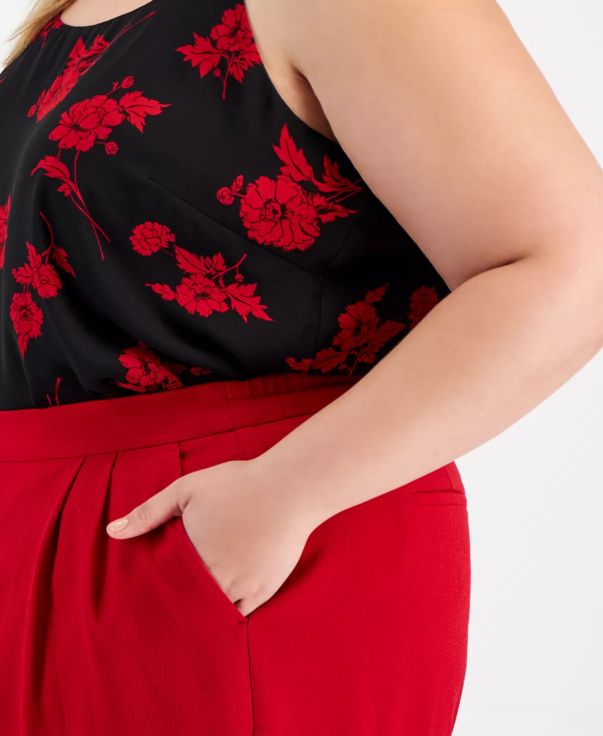 Bar III Plus Size Textured Crepe Wide-Leg Pants, Created For Macy's 4 Bar III Plus Size Textured Crepe Wide-Leg Pants, Created For Macy's - Image 4