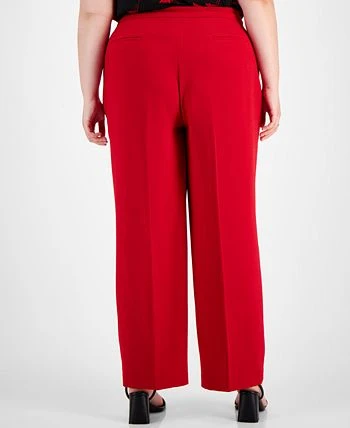 Bar III Plus Size Textured Crepe Wide-Leg Pants, Created For Macy's 2 Bar III Plus Size Textured Crepe Wide-Leg Pants, Created For Macy's - Image 2