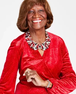 Kasper Glitter Velvet Faux-Wrap Midi Dress -Anne Klein Sales Store 22344425 fpx