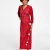 Kasper Lace Surplice V-Neck Ruffled Maxi Dress