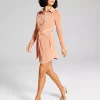 And Now This Women's Tie-Front Long-Sleeve Shirtdress
