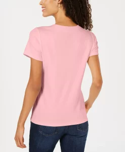 Karen Scott Hort Sleeve Henley Top, Created For Macy's -Anne Klein Sales Store 22344858 fpx