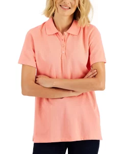 Karen Scott Cotton Short Sleeve Polo Shirt, Created For Macy's 26 Karen Scott Cotton Short Sleeve Polo Shirt, Created For Macy's -Anne Klein Sales Store 22345502 fpx