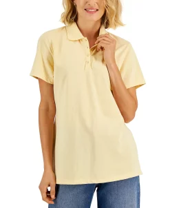 Karen Scott Cotton Short Sleeve Polo Shirt, Created For Macy's