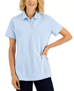 Karen Scott Cotton Short Sleeve Polo Shirt, Created For Macy's 23 Karen Scott Cotton Short Sleeve Polo Shirt, Created For Macy's -Anne Klein Sales Store 22345504 fpx