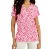 Karen Scott Women's Short-Sleeve Printed Henley Top, Created For Macy's