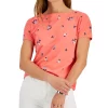 Charter Club Women's Floral Drop-Shoulder Top, Created For Macy's