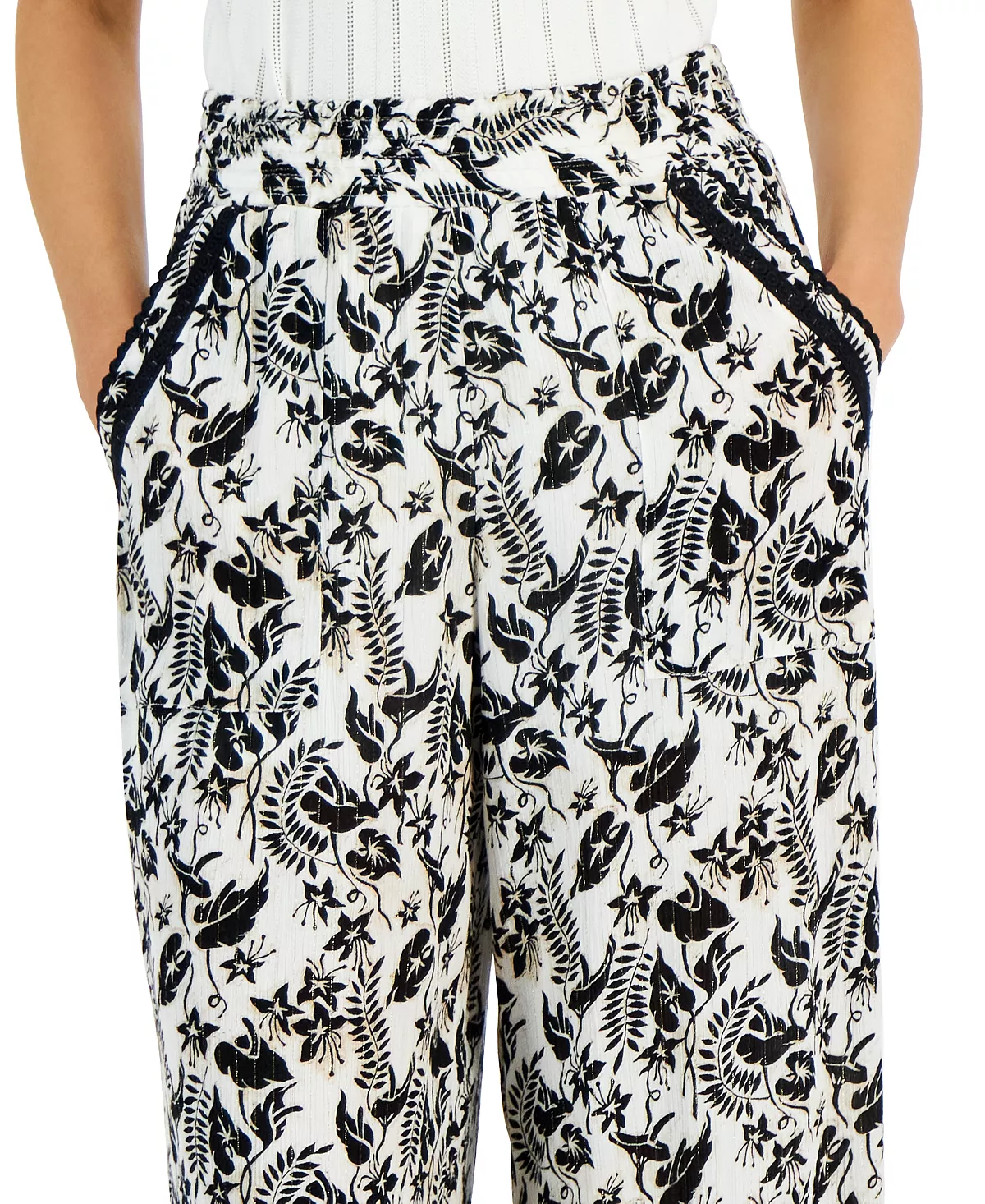 INC International Concepts Women's Printed Pull-On Wide-Leg Pants, Created For Macy's 2 INC International Concepts Women's Printed Pull-On Wide-Leg Pants, Created For Macy's - Image 2
