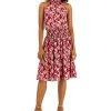 INC International Concepts Women's Botanical-Print Smocked-Waist Halter Dress, Created For Macy's