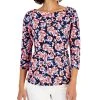 Charter Club Women's Cotton Floral-Print Boat-Neck, Created For Macy's